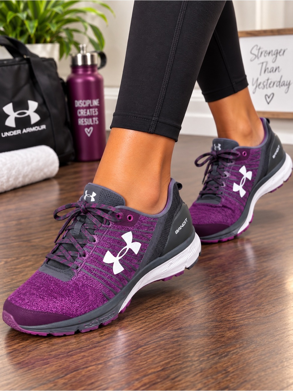 Under Armour Women's Purple and Gray Training Shoes